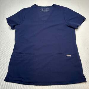 Figs Technical Collection Shirt Scrub Top V Neck navy small